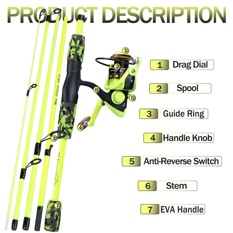 Sougayilang Portable 5 Section - Fishing Rod Spinning recension och pris